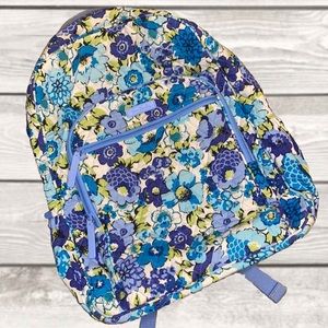 Vera Bradley, XL, Blue Floral Backpack, EUC